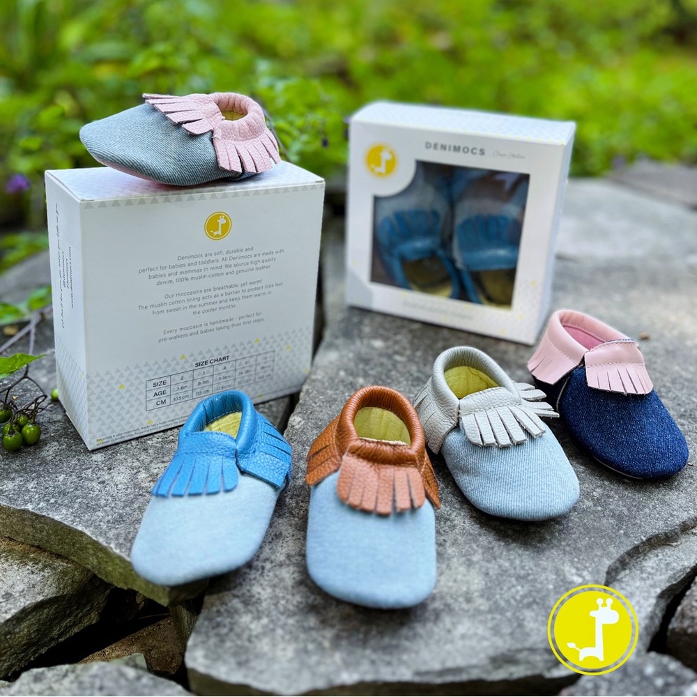 Genuine leather baby moccasins